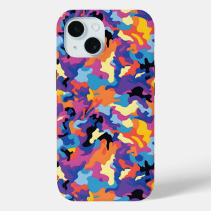 Camouflage Colourful Pattern iPhone 15 Case