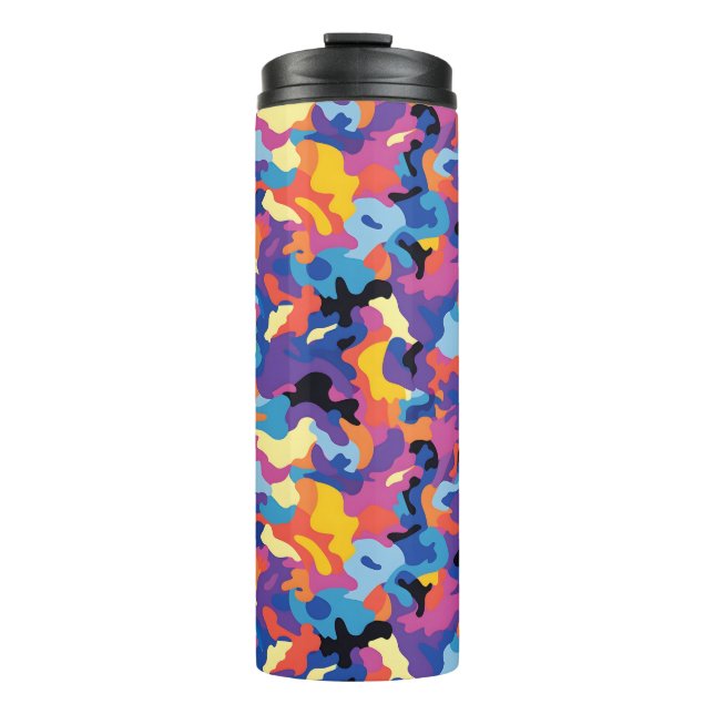 Camouflage Colourful Pattern Thermal Tumbler (Front)