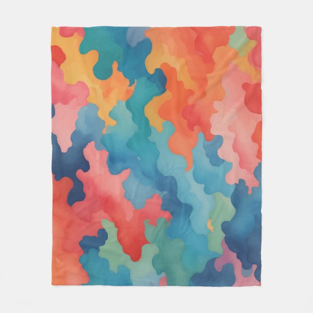 camouflage colours fleece blanket (Front)
