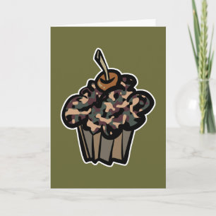 camouflage cupcake card