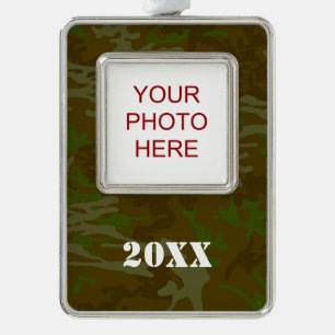 Camouflage Custom Christmas Camo Silver Plated Framed Ornament