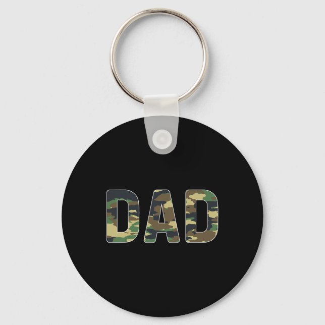 Camouflage Dad Fathers Day  Key Ring (Front)