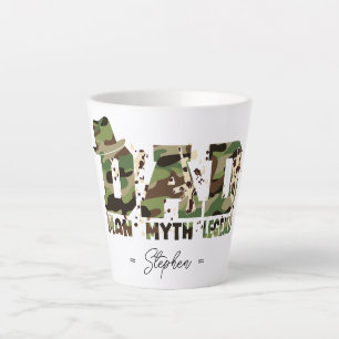 Camouflage "Dad – Man, Myth, Legend" Latte Mug