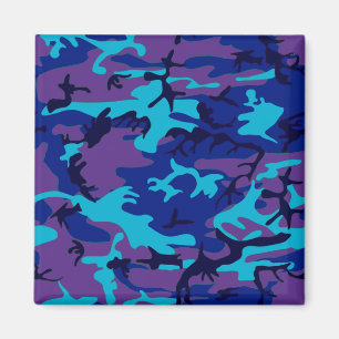 Camouflage Dark Blue & Purple Pattern Magnet