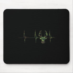 Camouflage Deer Antlers Hunting Heartbeat Ecg Puls Mouse Pad