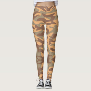 Camouflage Desert Army - Power Yoga Leggings