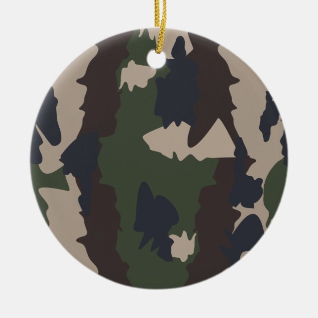 Camouflage design ceramic tree decoration (Front)