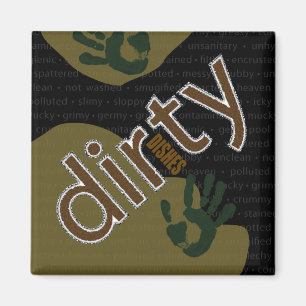 Camouflage Dirty Dishes Magnet