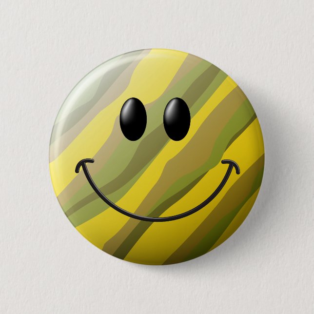 Camouflage Face 6 Cm Round Badge (Front)