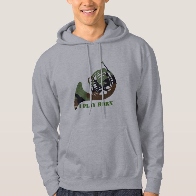 Camouflage French Horn Hoodie (Front)