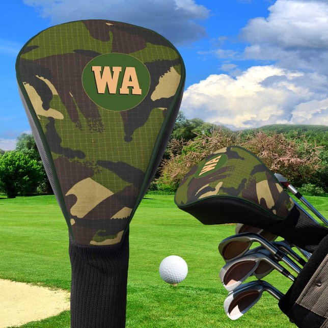 Camouflage Golf Cover, hunter monogrammed, Army Golf Head Cover (Creator Uploaded)
