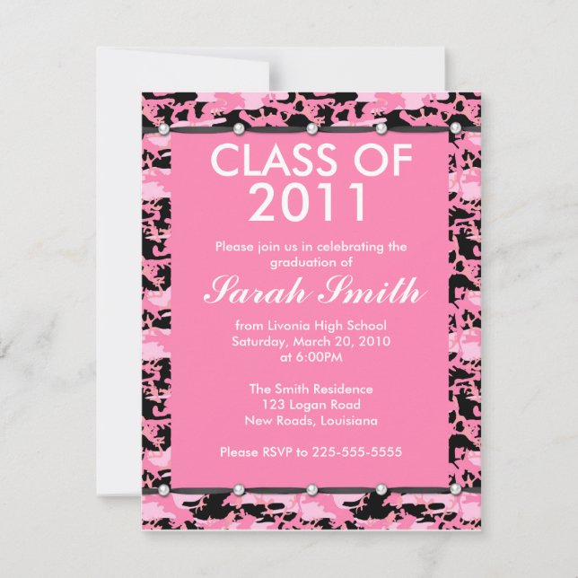 Camouflage Graduation Invitation (Front)