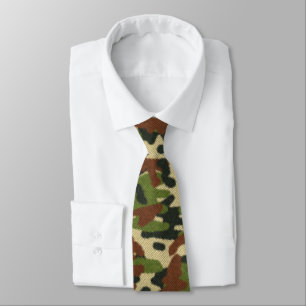 Camouflage Green and Brown Tie