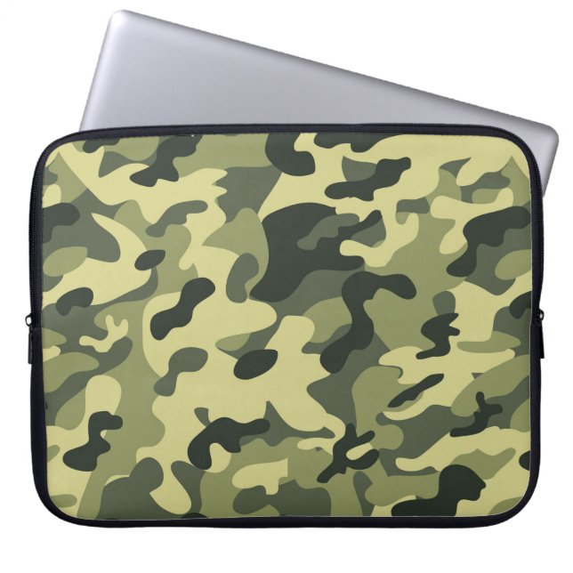 Camouflage Green Army Laptop Case Sleeve (Front)
