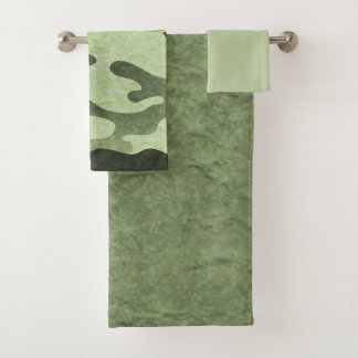 Camouflage Green Bath Towel Set 