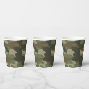 Camouflage Green Camo Army Pattern Paper Cups