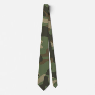 Camouflage Green Camo Army Pattern  Tie