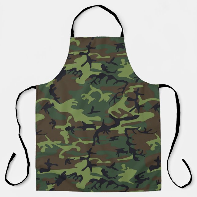 Camouflage Green Camo Outdoors Apron (Front)