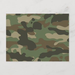 Camouflage Green Camo Pattern  Holiday Postcard