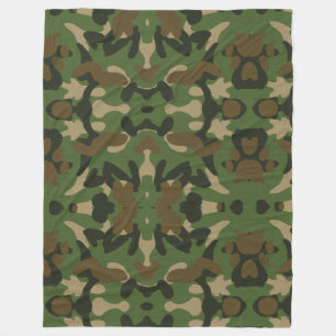 Camouflage Green Fleece Blanket