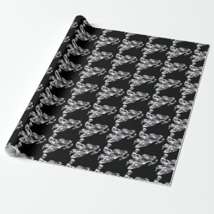 Camouflage Grey Snowmobile Wrapping Paper
