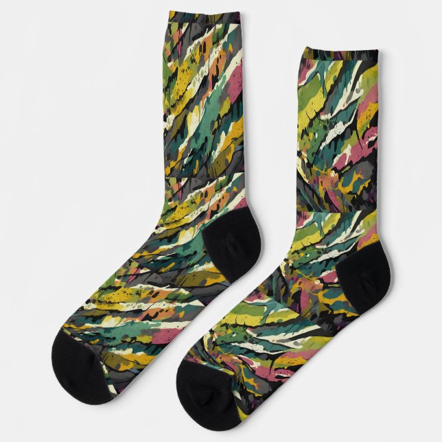 Camouflage grunge pattern socks (Left)