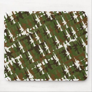 Camouflage Gun Computer Games Military Style Cool Mouse Pad