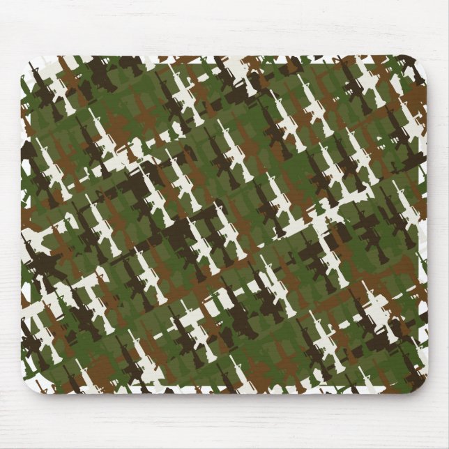 Camouflage Gun Computer Games Military Style Cool Mouse Pad (Front)