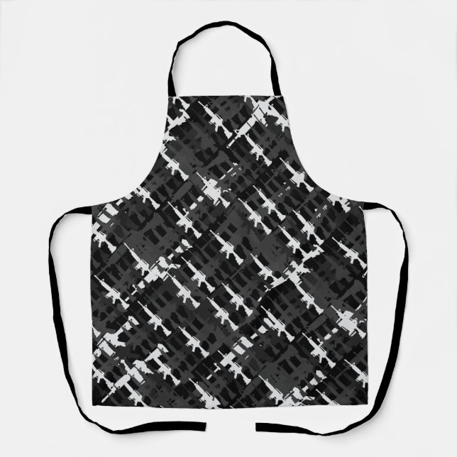 Camouflage Gun Cool Military Style Rifle Pattern Apron (Front)