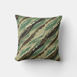Camouflage Hakki spotted striped pattern Cushion