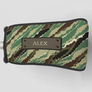 Camouflage Hakki spotted striped pattern Golf Head Cover