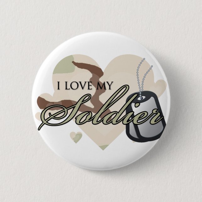 Camouflage Heart 6 Cm Round Badge (Front)