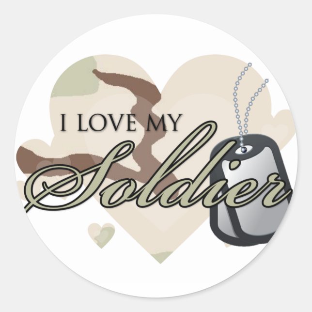 Camouflage Heart Classic Round Sticker (Front)