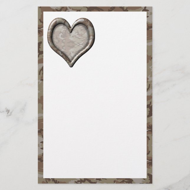 Camouflage Heart - Desert Stationery (Front)