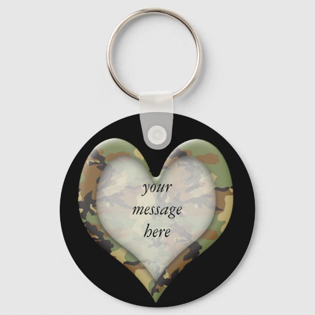 Camouflage Heart Key Ring (Front)