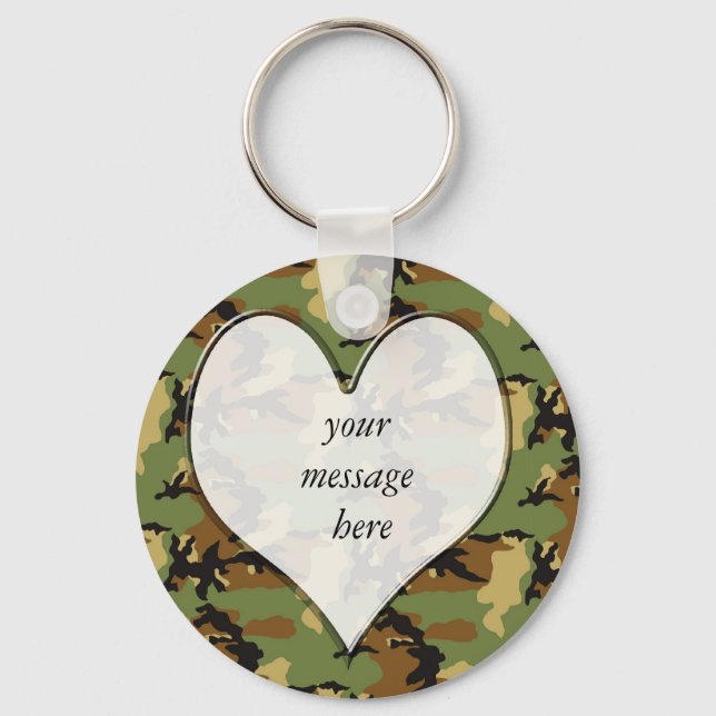 Camouflage Heart Key Ring (Front)