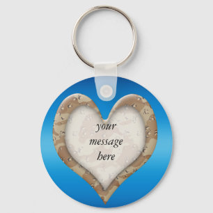 Camouflage Heart Key Ring