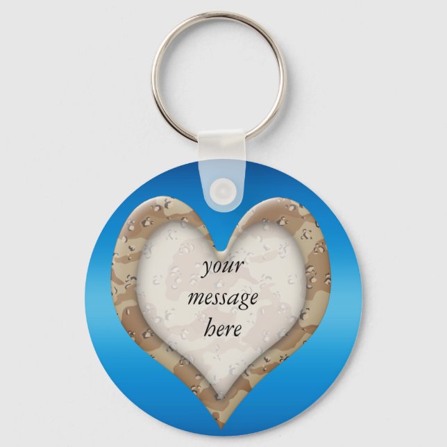 Camouflage Heart Key Ring (Front)