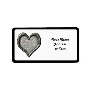 Camouflage Heart Label
