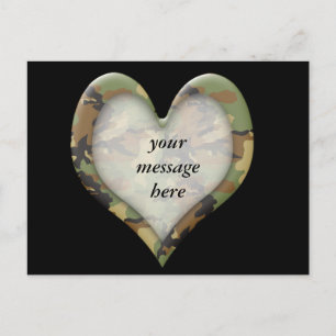 Camouflage Heart Postcard