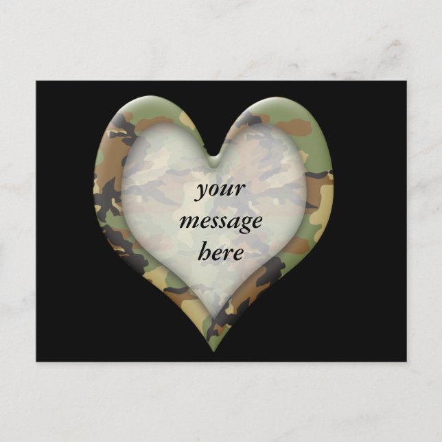 Camouflage Heart Postcard (Front)