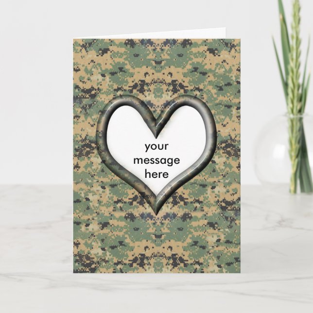 Camouflage Heart -  Valentine  Holiday Card (Front)