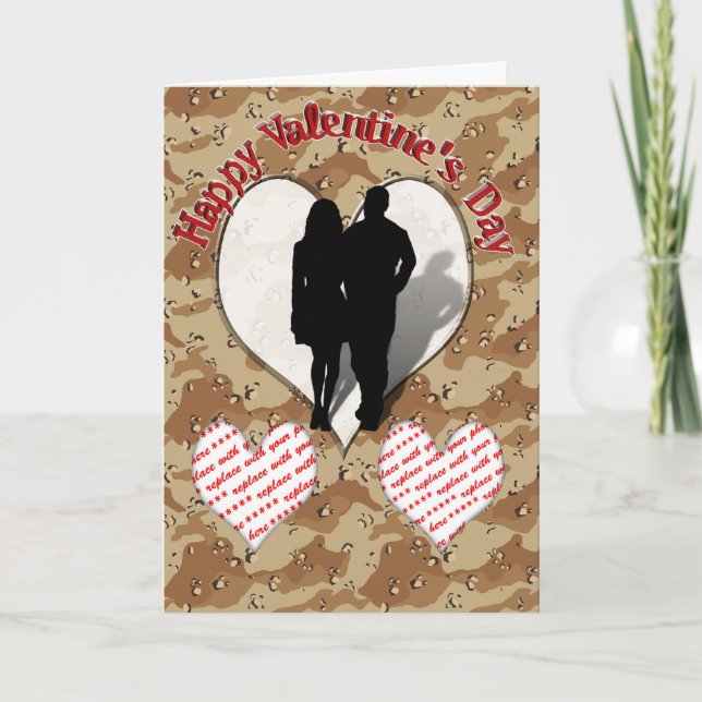 ♥ Camouflage Heart ♥ Valentine's Day Holiday Card (Front)