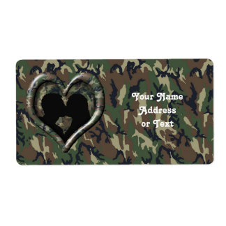 Camouflage Heart with Kissing Couple