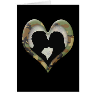 Camouflage Heart with Kissing Couple