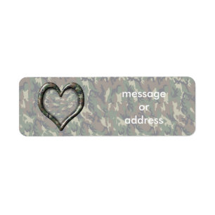 Camouflage Heart - Woodland Return Address Label