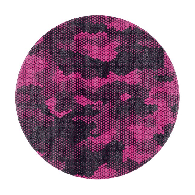 Camouflage hexagonal, military texture background cutting board (Front)