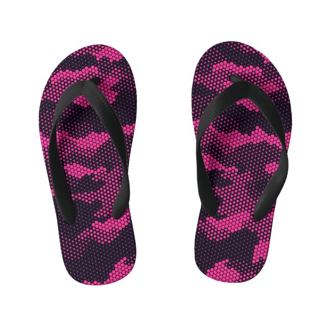 Camouflage hexagonal, military texture background kid's thongs (Footbed)