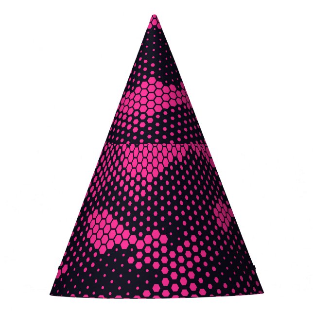 Camouflage hexagonal, military texture background party hat (Front)
