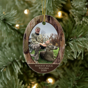 Camouflage Hunting 2 Photos Personalised Ceramic Ornament